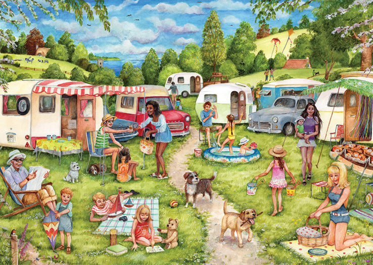 legpuzzel Camping karton groen 2 x 500 stukjes