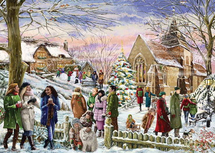 legpuzzel Festive Village karton groen 1000 stukjes