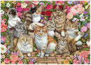 Falcon de Luxe Puzzel Floral Cats 1000 Stukjes