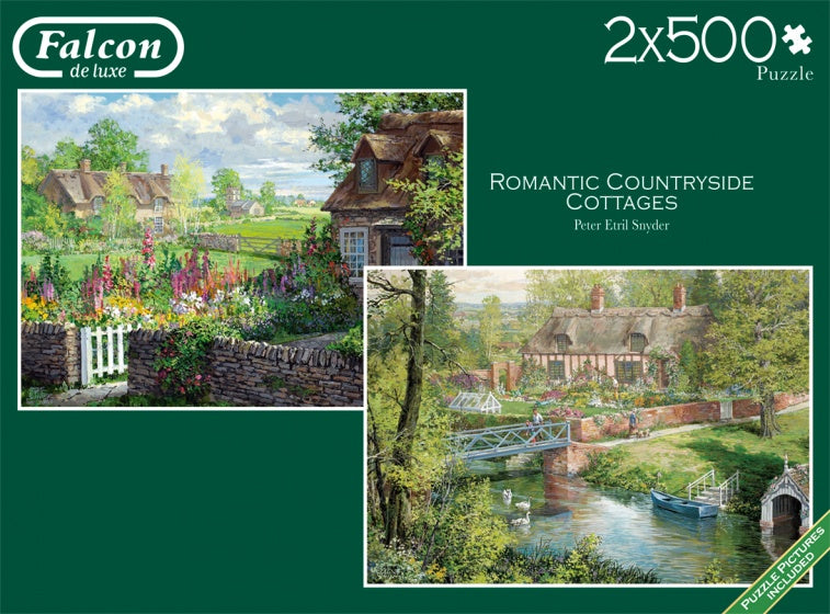 legpuzzel Romantic Countryside Cottages 2x500 stukjes