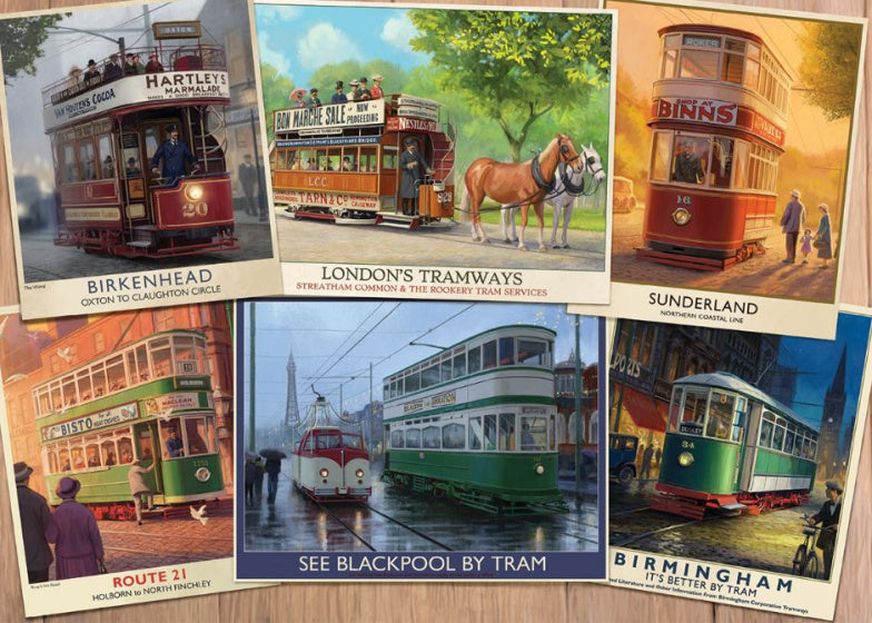 legpuzzel Vintage Trams 1000 stukjes