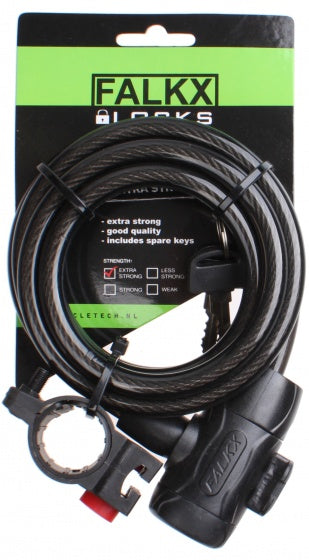 krulkabelslot met houder 1800 x 10 mm zwart