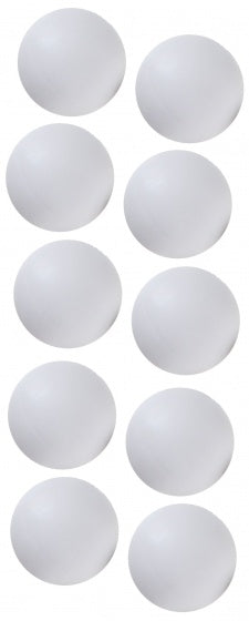 tafelvoetbalballen 34 mm wit 10 stuks