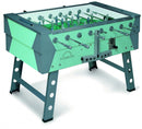 voetbaltafel Rainbow CP outdoor hout/RVS/glas aqua/groen