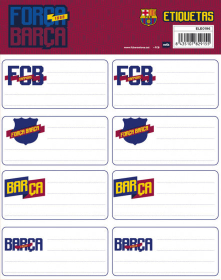 etiketten Forca Barca zelfklevend wit 16 stuks