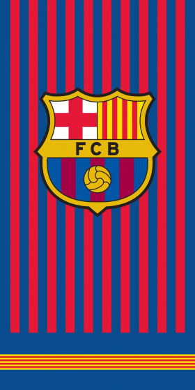 strandlaken FC Barcelona 70 x 140 cm katoen donkerblauw