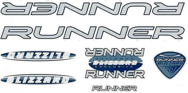 Fietsstickers Runner Blizzard Blauw 28 X 16 cm