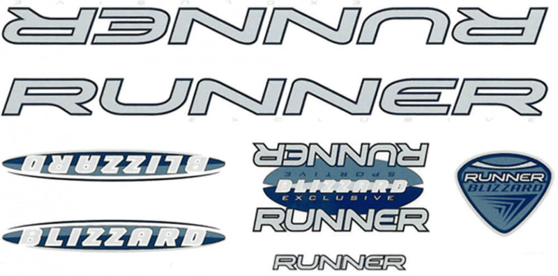 Fietsstickers Runner Blizzard Blauw 28 X 16 cm