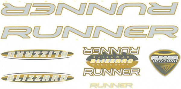 Fietsstickers Runner Blizzard Geel 28 X 16 cm