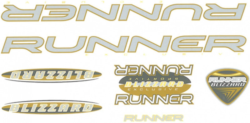 Fietsstickers Runner Blizzard Geel 28 X 16 cm