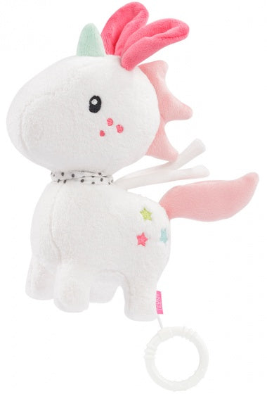 Aiko & Yuki muziekdoos eenhoorn 20 cm wit