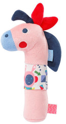 rammelaar paard junior 16 cm pluche roze/blauw