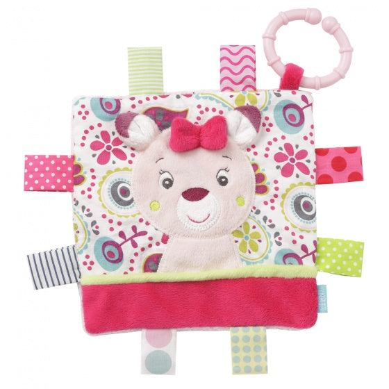 knuffeldoekje hert roze 16 cm
