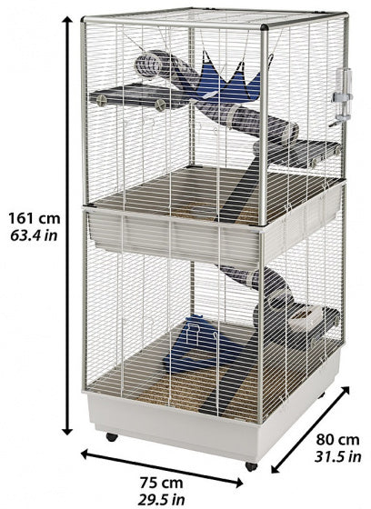 FERPLAST FRETTENKOOI TOWER GRIJS/WIT 75X80X161 CM