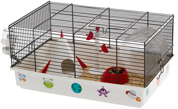 FERPLAST HAMSTERKOOI CRICETI SPACE WIT / ZWART 46X29,5X23 CM