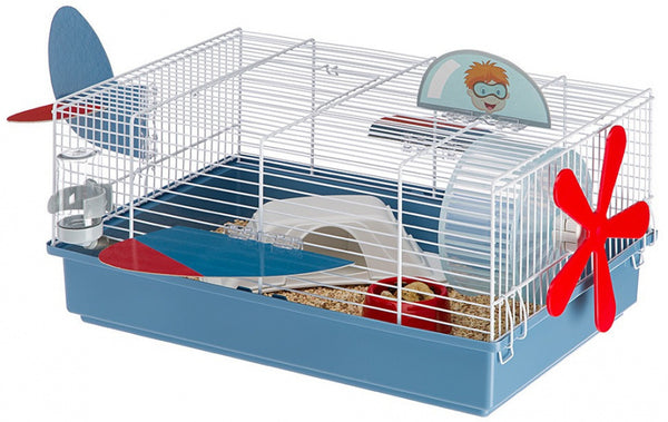 FERPLAST HAMSTERKOOI CRICETI PLANE BLAUW / WIT 46X29,5X23 CM