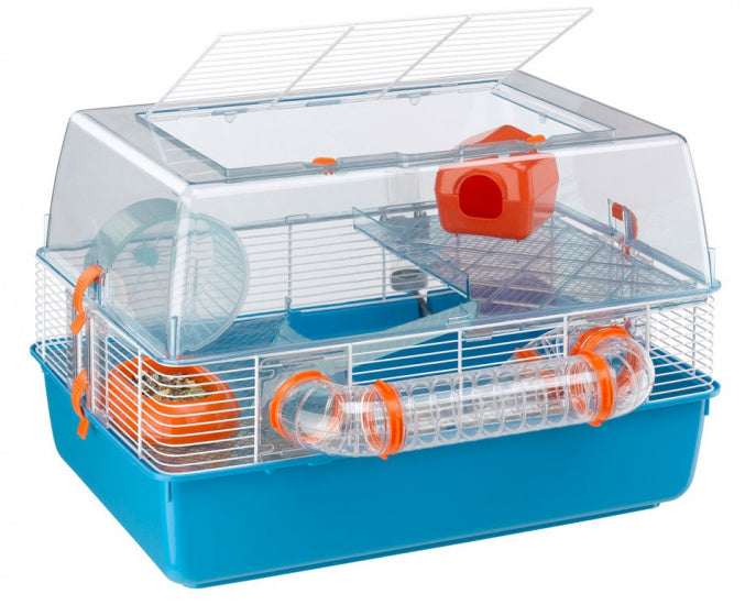 FERPLAST HAMSTERKOOI DUNA FUN BLAUW/ORANJE 55X47X37,5 CM