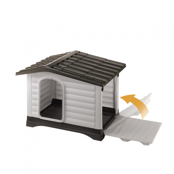 FERPLAST HONDENHOK DOGVILLA 110 GRIJS/BRUIN 111X84X79 CM