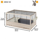 FERPLAST KONIJNENKOOI ARENA HOUT 100X62,5X51 CM