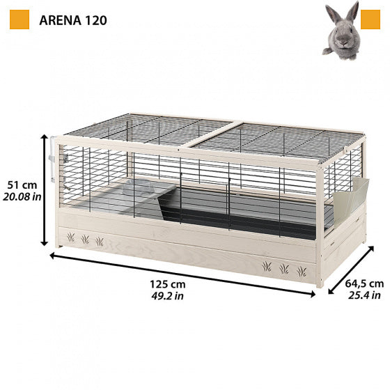 FERPLAST CAVIA / KONIJNENKOOI ARENA ZWART 125X64,5X51 CM