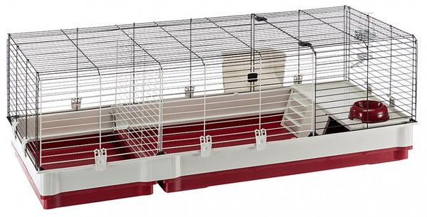 FERPLAST KONIJNENKOOI KROLIK 140 WIT / BORDEAUX 142X60X50 CM