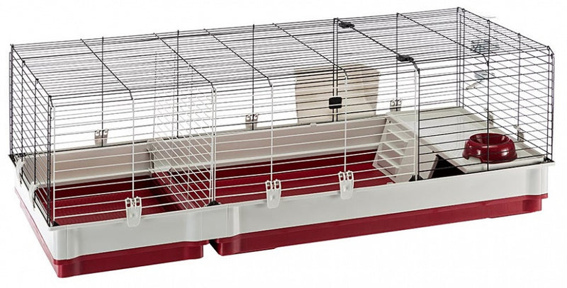 FERPLAST KONIJNENKOOI KROLIK 140 WIT / BORDEAUX 142X60X50 CM