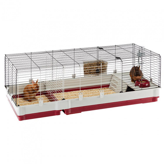 FERPLAST KONIJNENKOOI KROLIK 140 WIT / BORDEAUX 142X60X50 CM