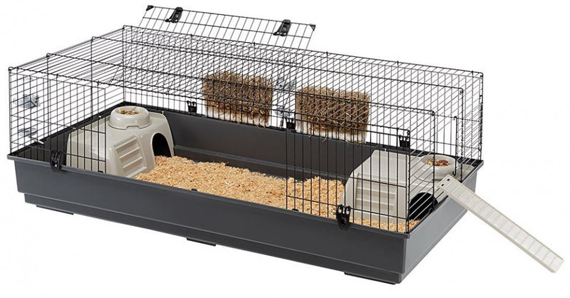 FERPLAST KONIJNENKOOI RABBIT 140 GRIJS/ZWART 140X71X51 CM