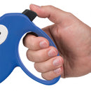 FERPLAST HONDENRIEM ROLLIJN AMIGO KOORD BLAUW / WIT L 5 MTR