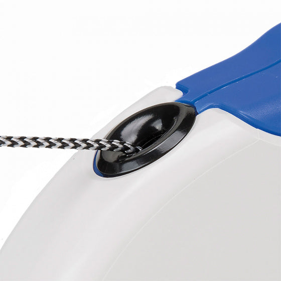 FERPLAST HONDENRIEM ROLLIJN AMIGO KOORD BLAUW / WIT L 5 MTR