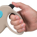 FERPLAST HONDENRIEM ROLLIJN AMIGO TAPE BEIGE / TURQUOISE M 5 MTR