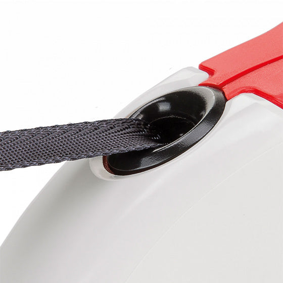 FERPLAST HONDENRIEM ROLLIJN AMIGO TAPE ROOD / WIT M 5 MTR