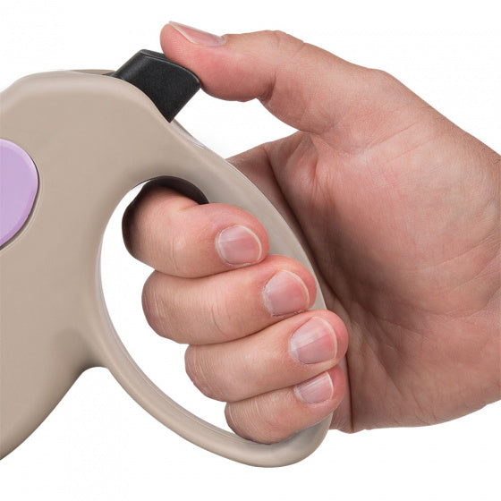 FERPLAST HONDENRIEM ROLLIJN AMIGO TAPE BEIGE / VIOLET M 5 MTR