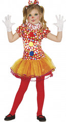 clownsjurk meisjes polyester rood mt 10-12 jaar