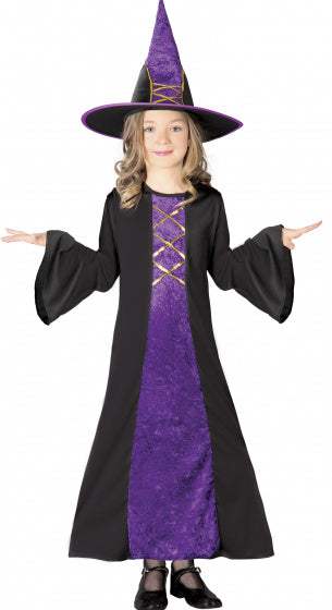 heksenjurk meisjes polyester paars mt 5-6 jaar