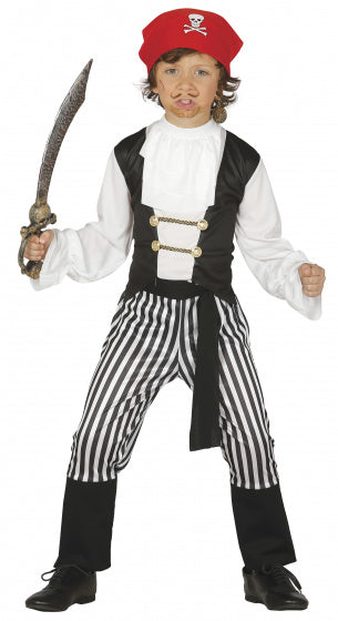 piratenpak jongens polyester zwart mt 5-6 jaar