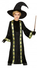 tovenaarspak junior polyester zwart mt 10-12 jaar