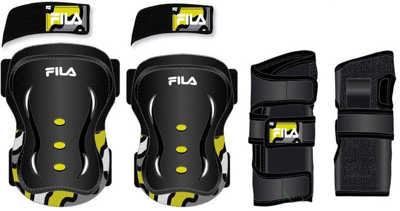 beschermingsset FP skate zwart/geel maat XXS