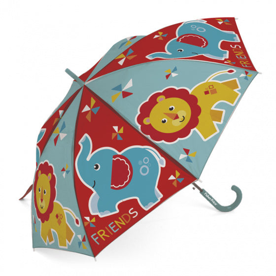 kinderparaplu Friends olifant & leeuw PE rood/blauw