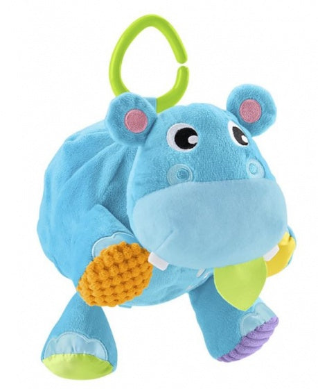 knuffelbal nijlpaard 2-in-1 19 cm blauw