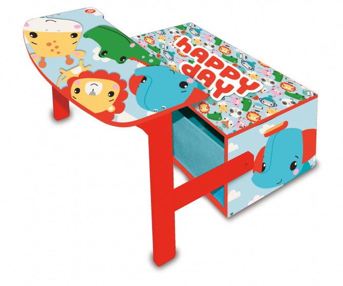 opbergbank Happy Day 60 x 56 cm hout 3-delig