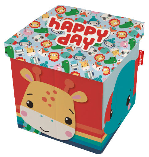 opbergbox Animals 30 x 30 x 30 cm blauw/oranje