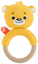 rammelaar 18 x 4 cm textiel/hout geel