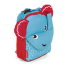 rugtas olifant 28 cm blauw/rood