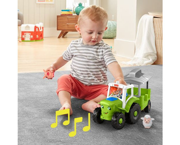 speelgoedtractor Little People 29,5 cm groen