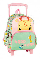 trolleyrugzak junior 30 cm polyester groen/roze