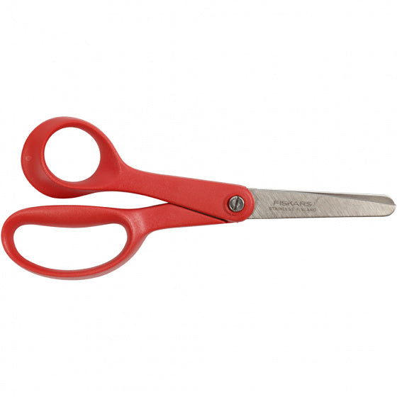 kinderschaar linkshandig 13 cm rvs rood