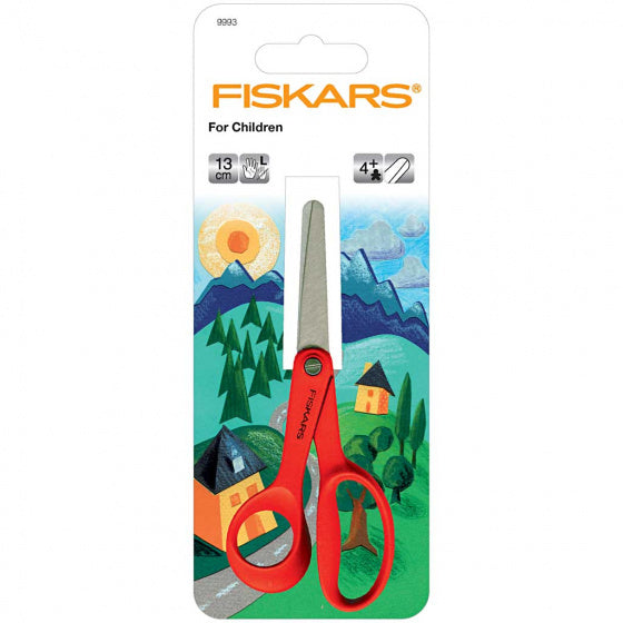 kinderschaar linkshandig 13 cm rvs rood