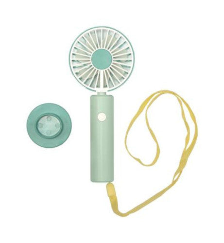 handventilator USB oplaadbaar 17,3 cm ABS groen 3-delig