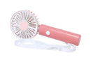 handventilator USB oplaadbaar 17,3 cm ABS roze 3-delig